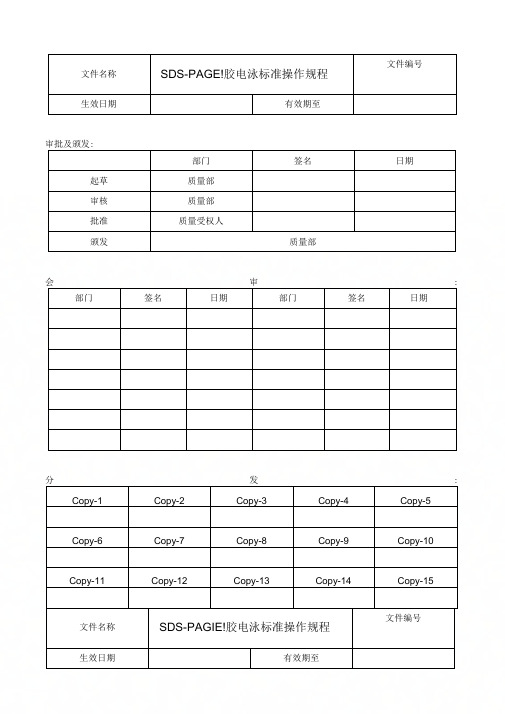 SOP-CSDS-PAGE凝胶电泳标准操作规程