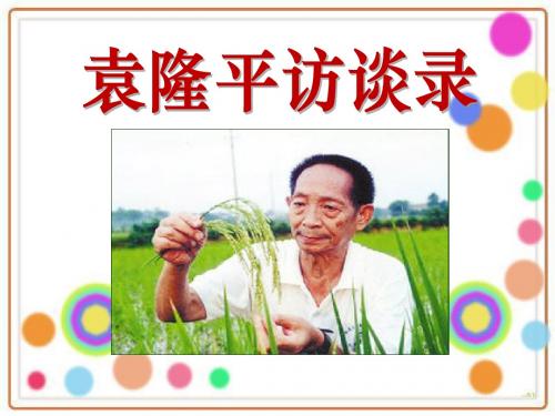 《袁隆平访谈录》PPT课件