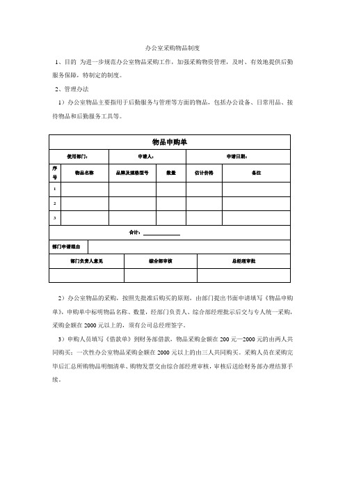 办公室采购规则