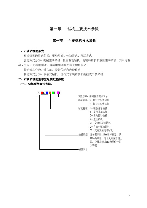 钻机配套规程