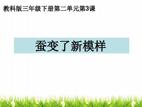 最新教科版科学三年级下册《蚕变了新模样》精品课件