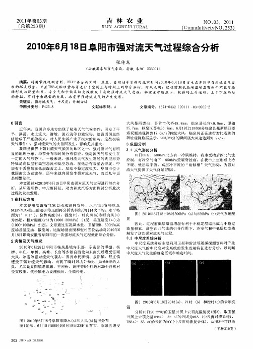 2010年6月18日阜阳市强对流天气过程综合分析