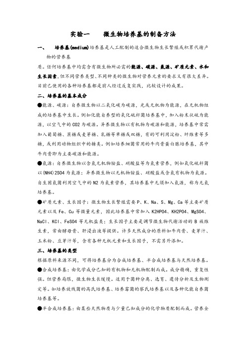 微生物实验实验一 微生物培养基的制备方法