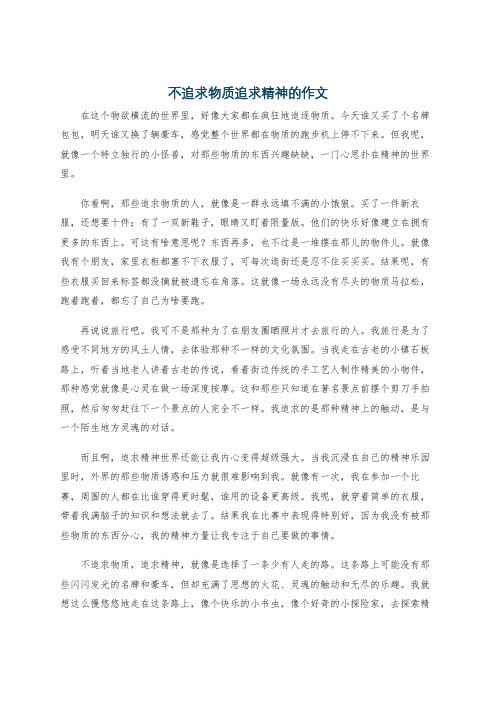 不追求物质追求精神的作文