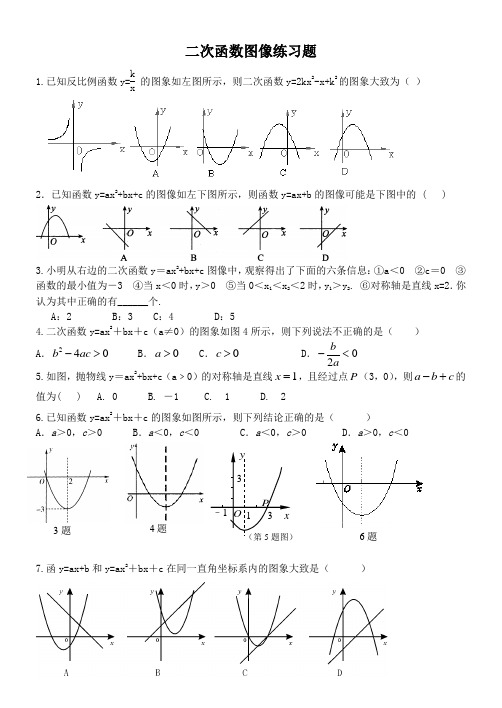 二次函数图像练习题