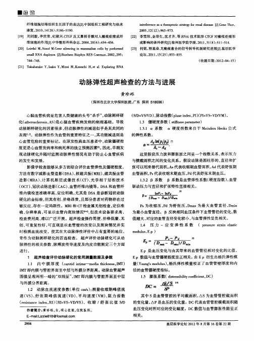 动脉弹性超声检查的方法与进展
