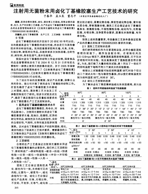 注射用无菌粉末用卤化丁基橡胶塞生产工艺技术的研究