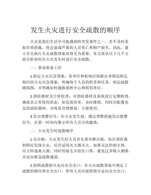 发生火灾进行安全疏散的顺序