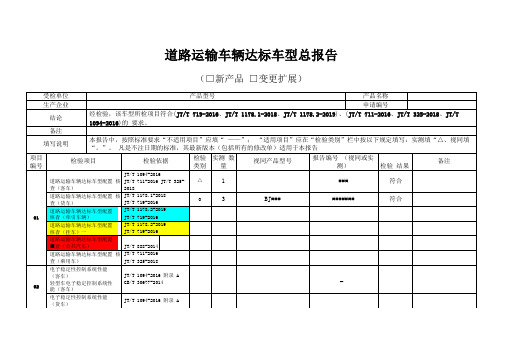 道路运输车辆达标车型总报告