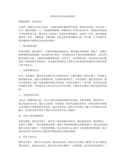 新年的社会活动总结报告