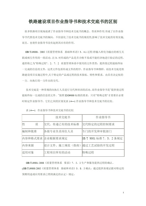 作业指导书和技术交底书的区别