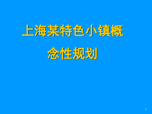 上海某特色小镇总体定位概念性规划