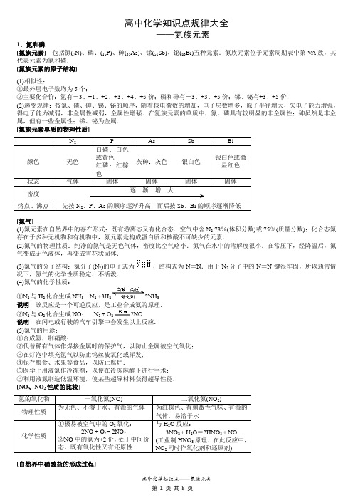 高中化学知识点—氮族元素