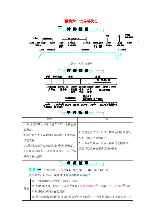 2018年中考历史总复习模块六世界现代史北师大版