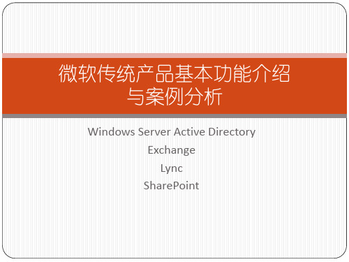 微软传统产品基本功能介绍资料重点