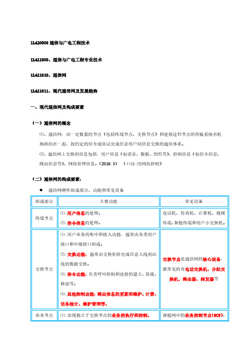 一级建造师通信与广电实务