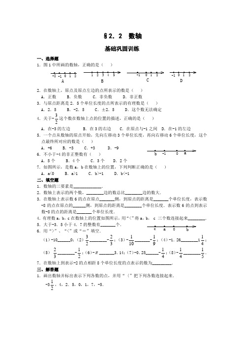 数学：华东师大版七年级上22 数轴 (同步练习)