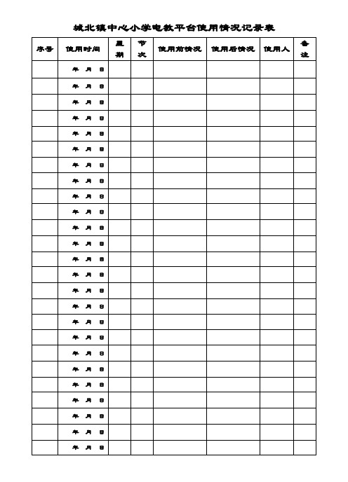 电教平台使用登记表