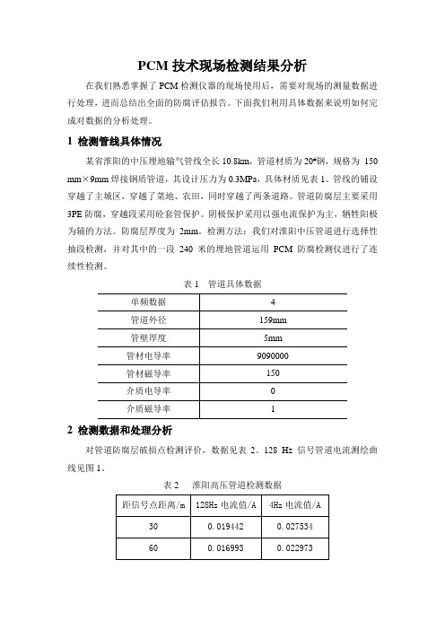 PCM技术现场检测结果分析