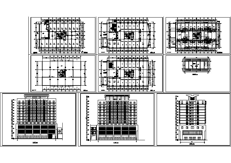 某地区一套12层综合楼施工CAD图