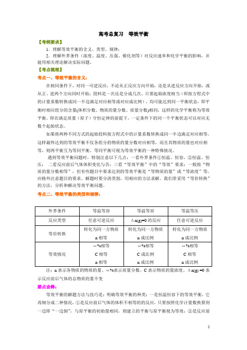 高考化学考点等效平衡(基础)