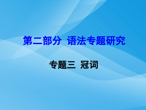 2016年中考英语复习专题三 冠词英语课件PPT