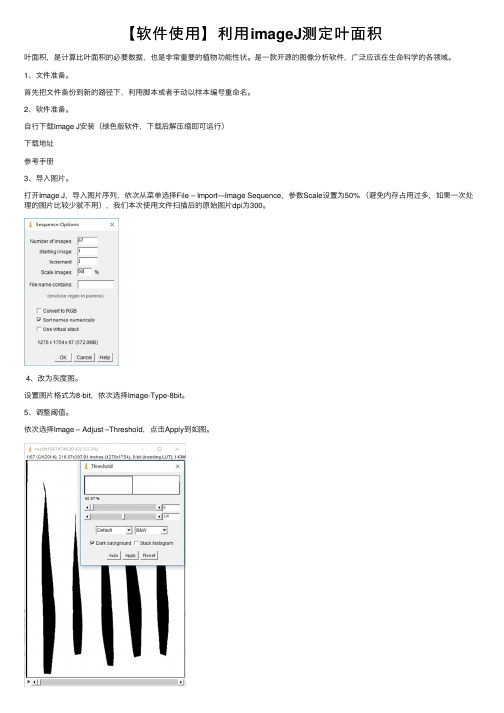 【软件使用】利用imageJ测定叶面积