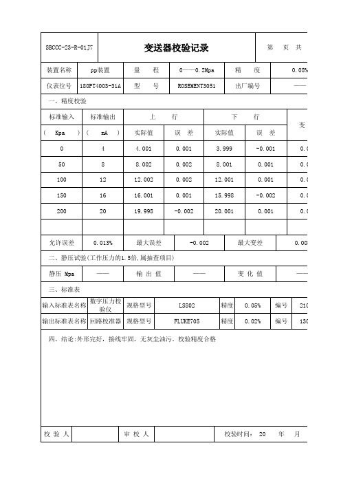 1变送器校验记录