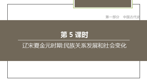 2020年四川省中考历史总复习课件(人教版)：第05课时 辽宋夏金元时期：民族关系发展和社会变化