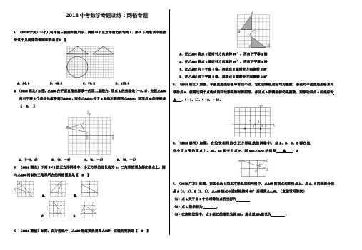 2019年中考数学专题训练：网格问题(含答案)