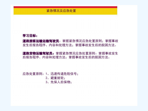 驾驶员紧急情况及应急处置ppt课件