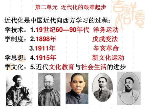 北师大版八年级历史上册第二单元  近代化的艰难起步复习课件(共17张PPT)