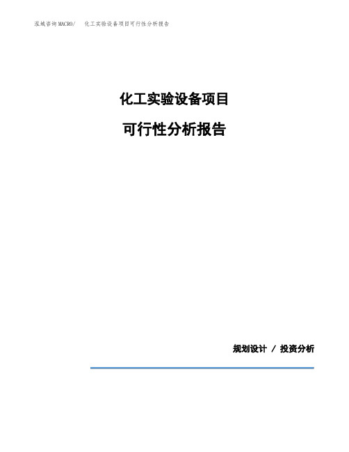 化工实验设备项目可行性分析报告(模板参考范文)