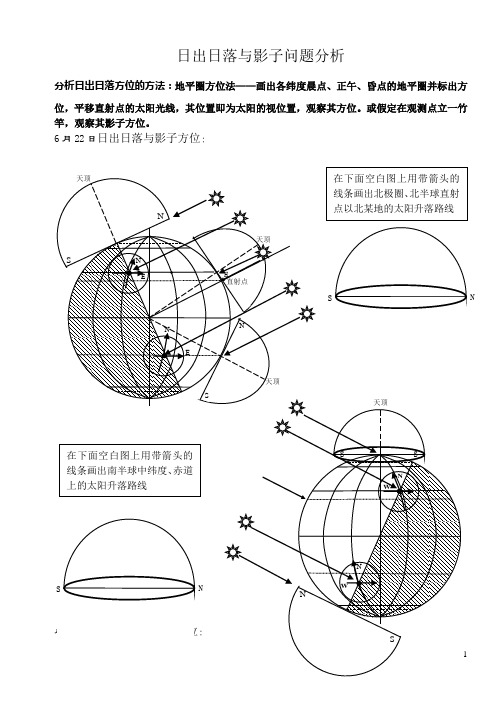 日出日落与影子问题分析