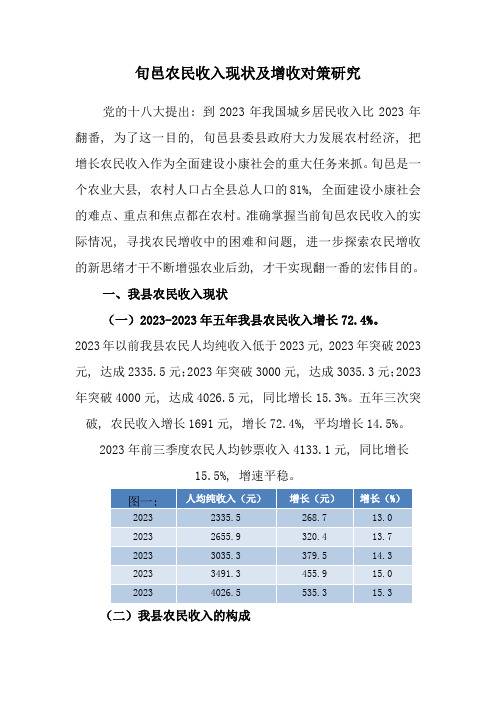 旬邑农民收入现状及增收对策研究