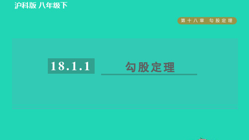 八年级数学下册第18章勾股定理18、1勾股定理18、1、1目标一勾股定理习题课件新版沪科版