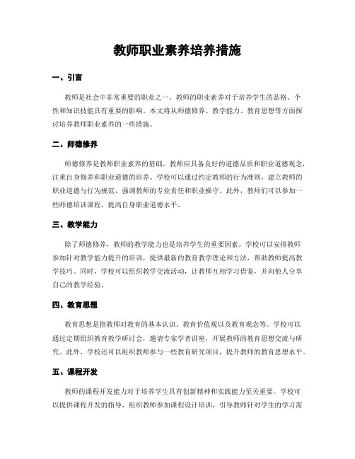 教师职业素养培养措施