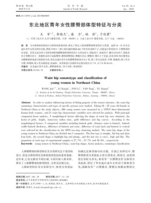 东北地区青年女性腰臀部体型特征与分类