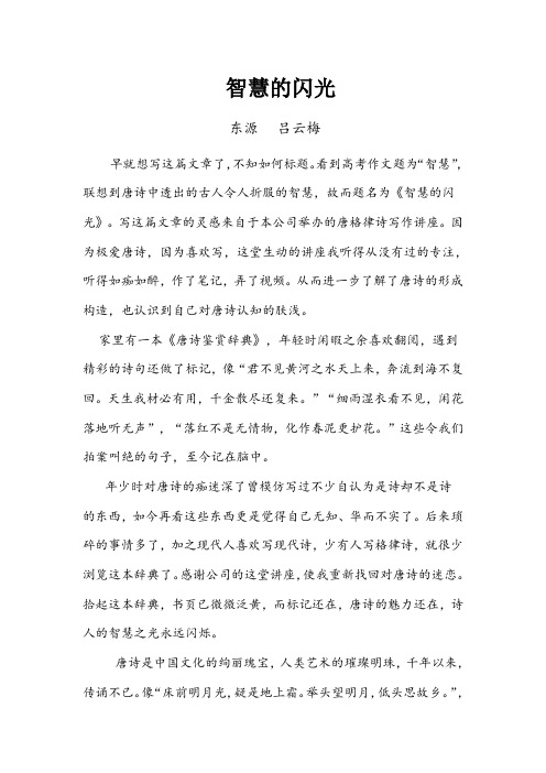 智慧的闪光
