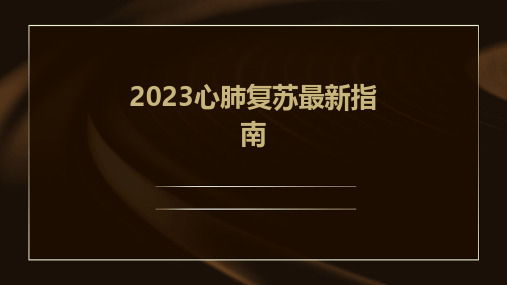 2023心肺复苏最新指南