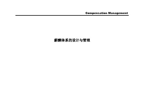 某国际知名咨询公司薪酬体系的设计与管理