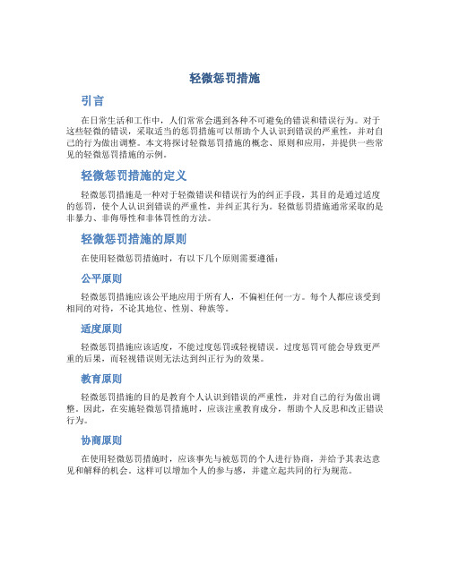 轻微惩罚措施