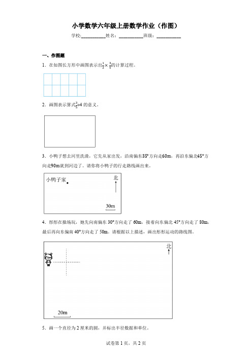 小学数学六年级上册数学作业(作图)