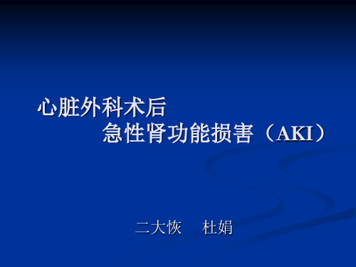 CSA-AKI概况