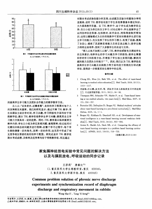 家兔膈神经放电实验中常见问题的解决方法以及与膈肌放电、呼吸运动的同步记录