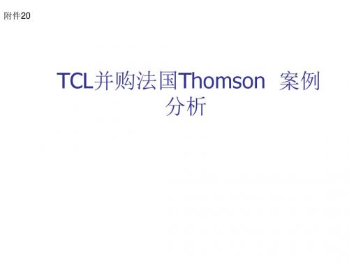 tcl并购法国Thomson(2004)