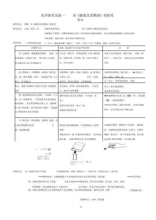 探究实验一_对蜡烛及其燃烧的探究