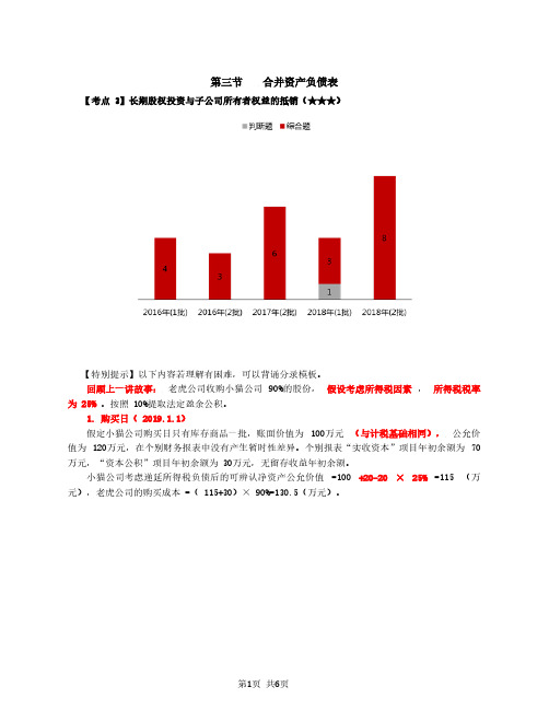 2020年中级会计师 会计实务 第86讲_长期股权投资与子公司所有者权益的抵销(1)