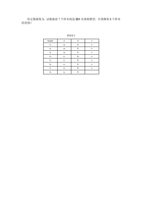 ID3决策树算法应用