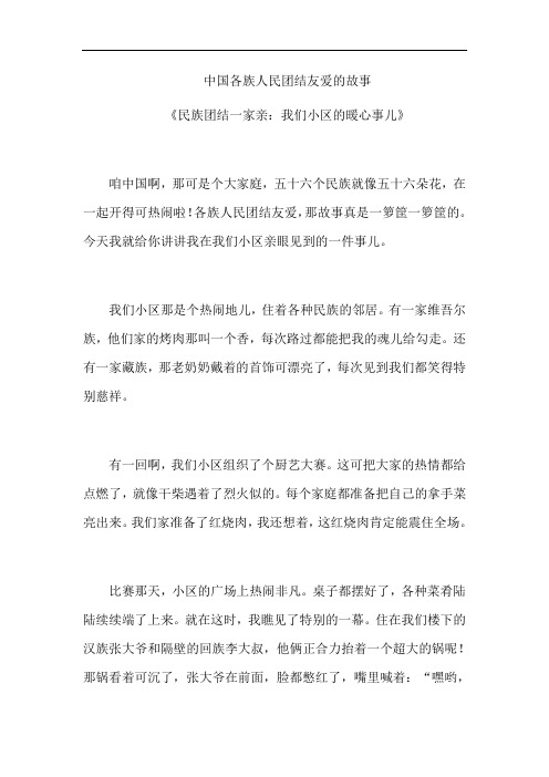 中国各族人民团结友爱的故事